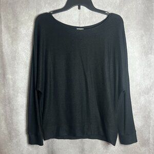 Women's Black Ribbed Scoop neck Sweater size Large